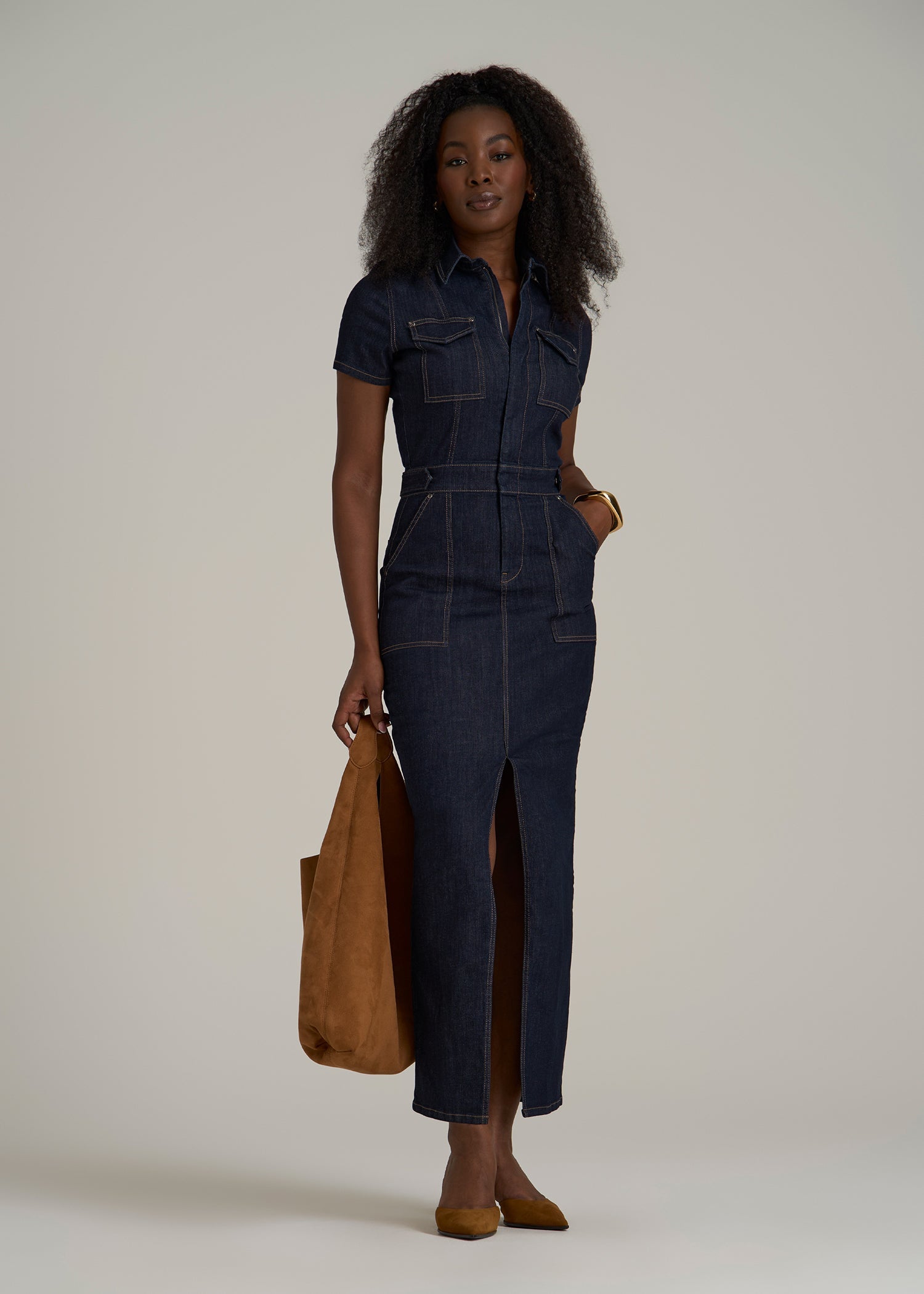 Maxi Denim Dress for Tall Women in Rinse Wash S / Tall / Rinse Wash Maxi Denim Dress for Tall Women in Rinse Wash S / Tall / Rinse Wash