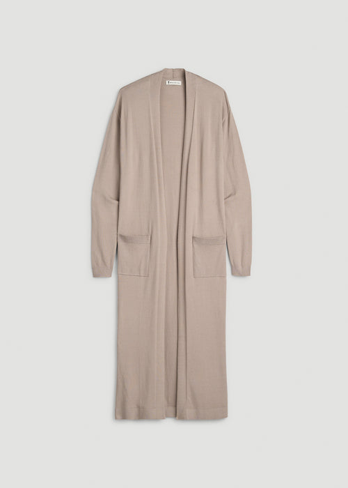 Maxi Knit Lounge Cardigan for Tall Women in Simply Taupe
