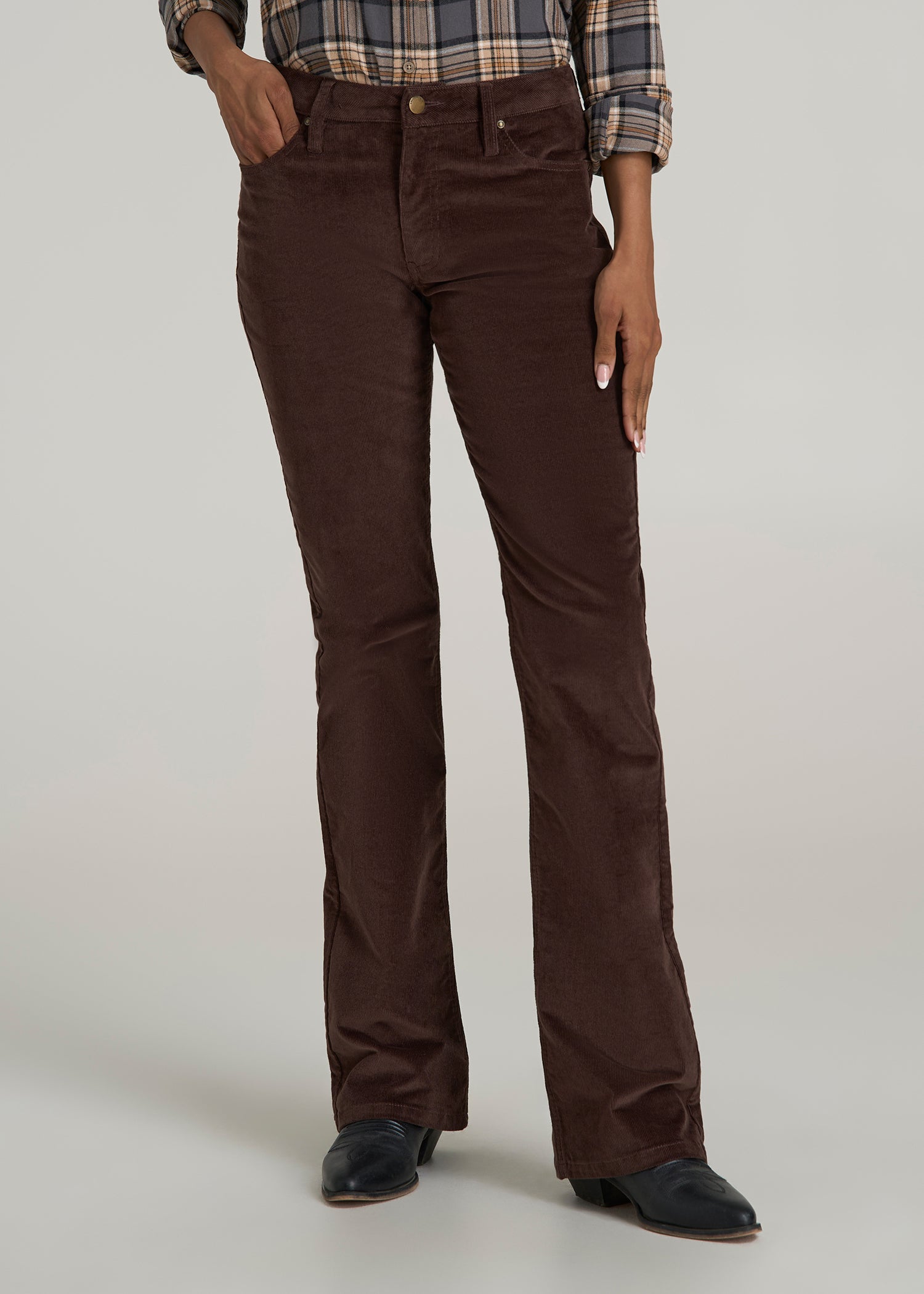 Mid Rise Mini Bootcut Tall Corduroy Pants for Women American Tall