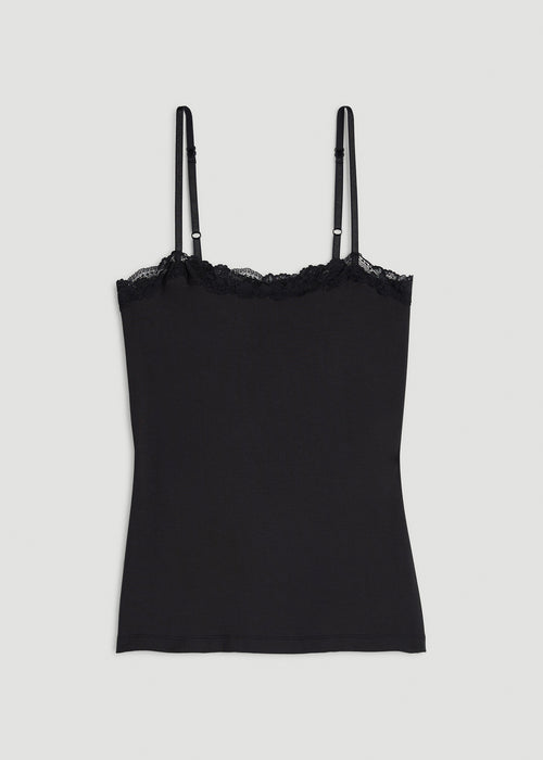 Modal Cami with Lace for Tall Women in Black