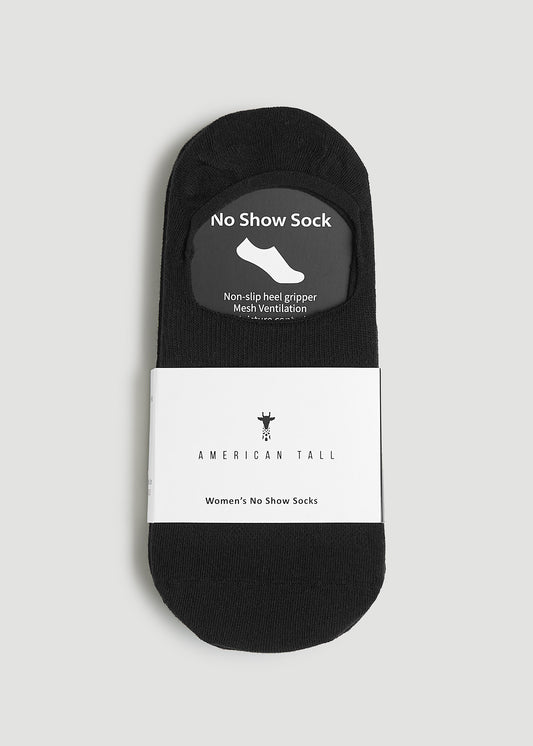 No-Show Socks for Tall Women 3-Pack in Black