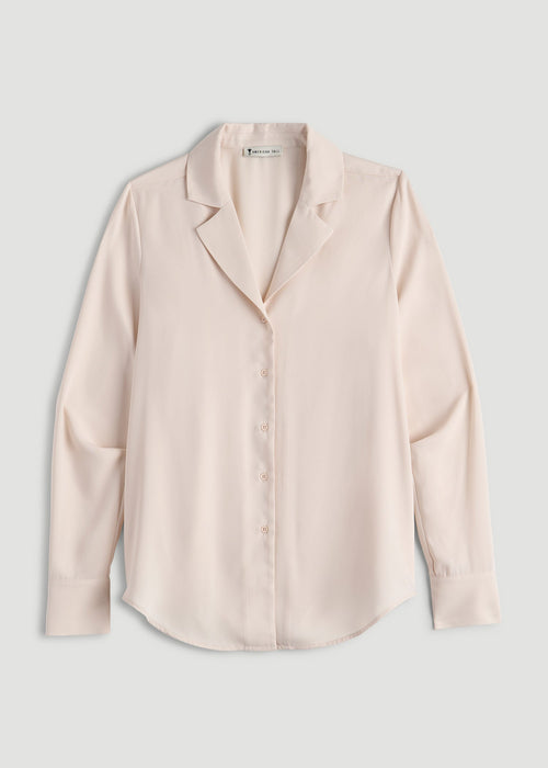 Notch Collar Blouse for Tall Women in Shell