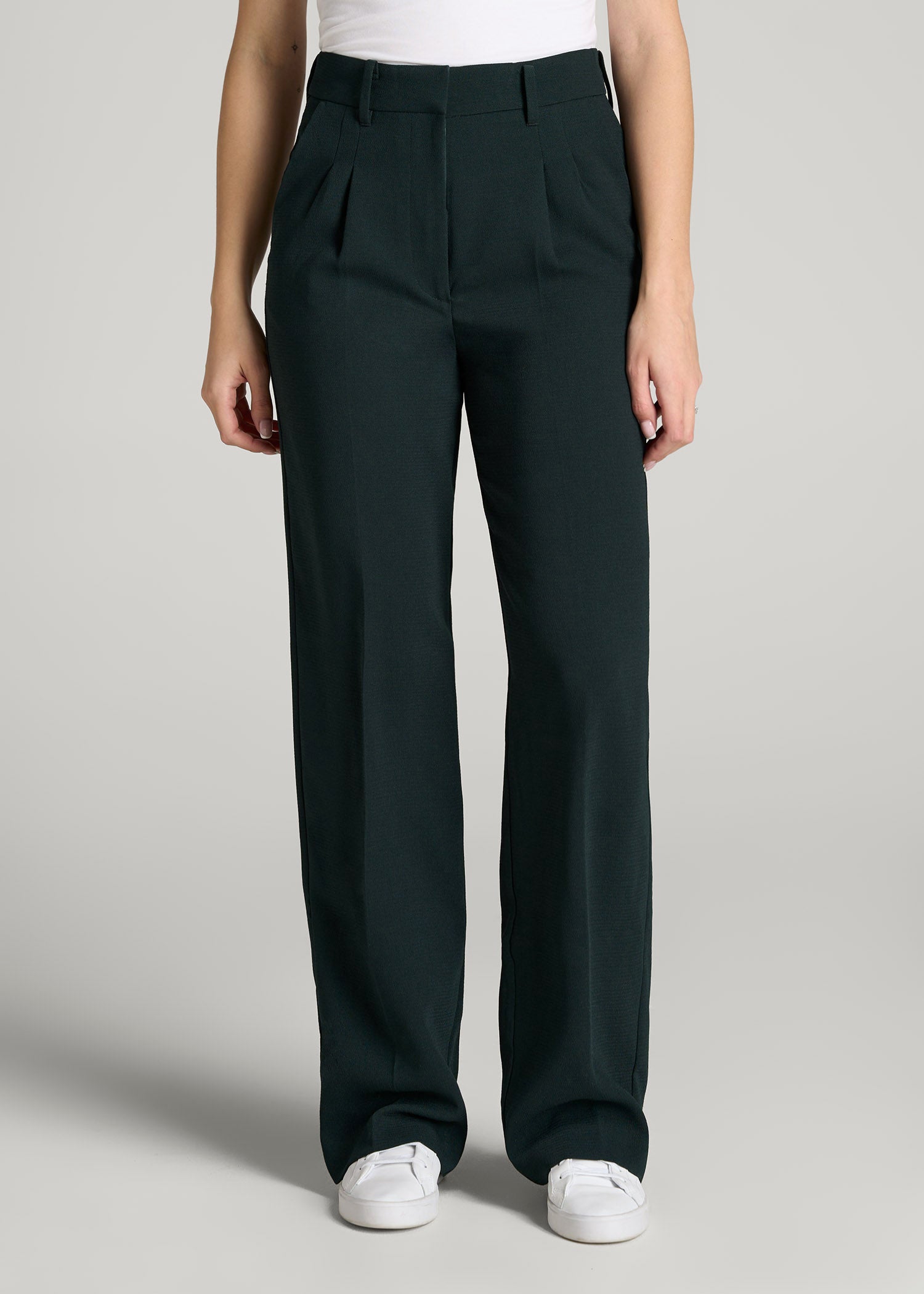 Pleated WIDE Leg Dress Pants for Tall Women in Midnight Green 10 / Extra Tall / Midnight Green Pleated WIDE Leg Dress Pants for Tall Women in Midnight Green 10 / Extra Tall / Midnight Green