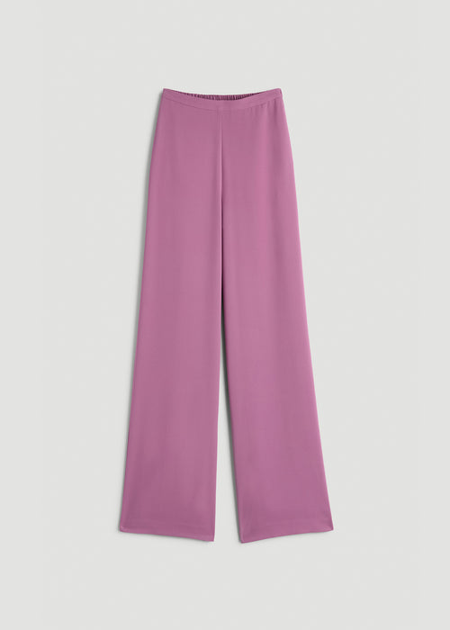 Pull-On Crepe Ultra Wide Pants for Tall Women in Argyle Purple