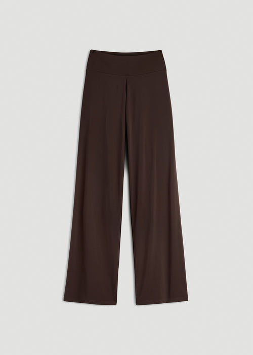 Pull On Breezy Wide Leg Pants for Tall Women in Espresso