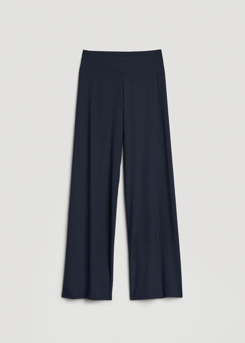 Pull-On Breezy Wide Leg Pants for Tall Women in Navy