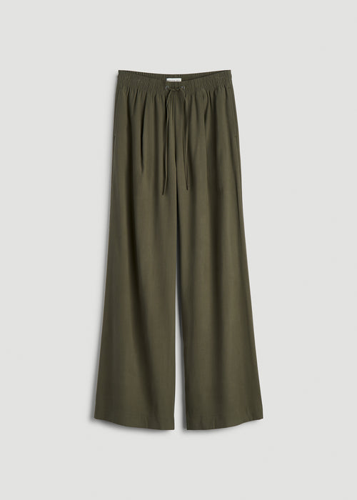 Relaxed Pull-On Pants for Tall Women in Forest Night