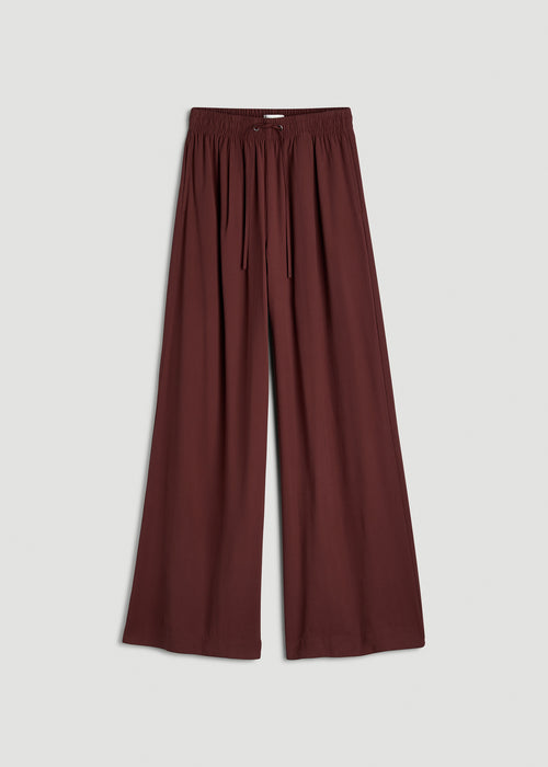 Relaxed Pull-On Pants for Tall Women in Rum Raisin