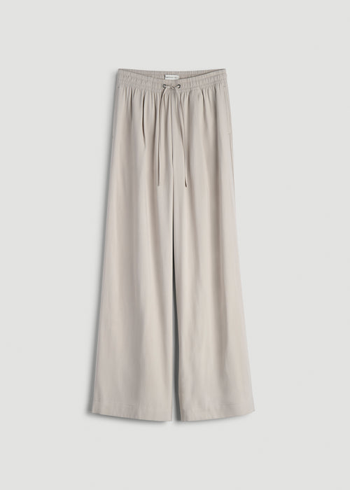 Relaxed Pull-On Pants for Tall Women in Stone