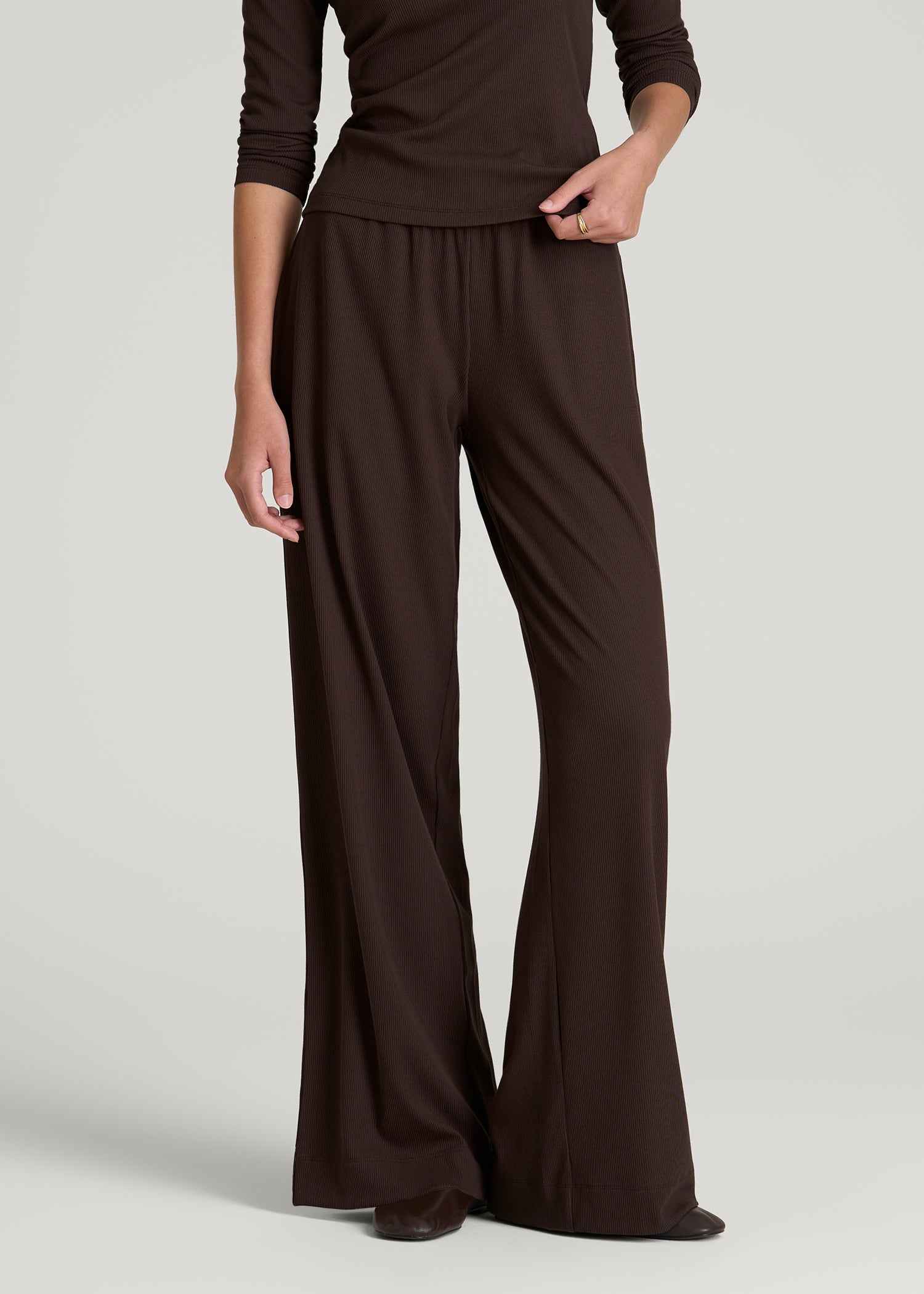 Ribbed Knit Wide Leg Pants for Tall Women | American Tall