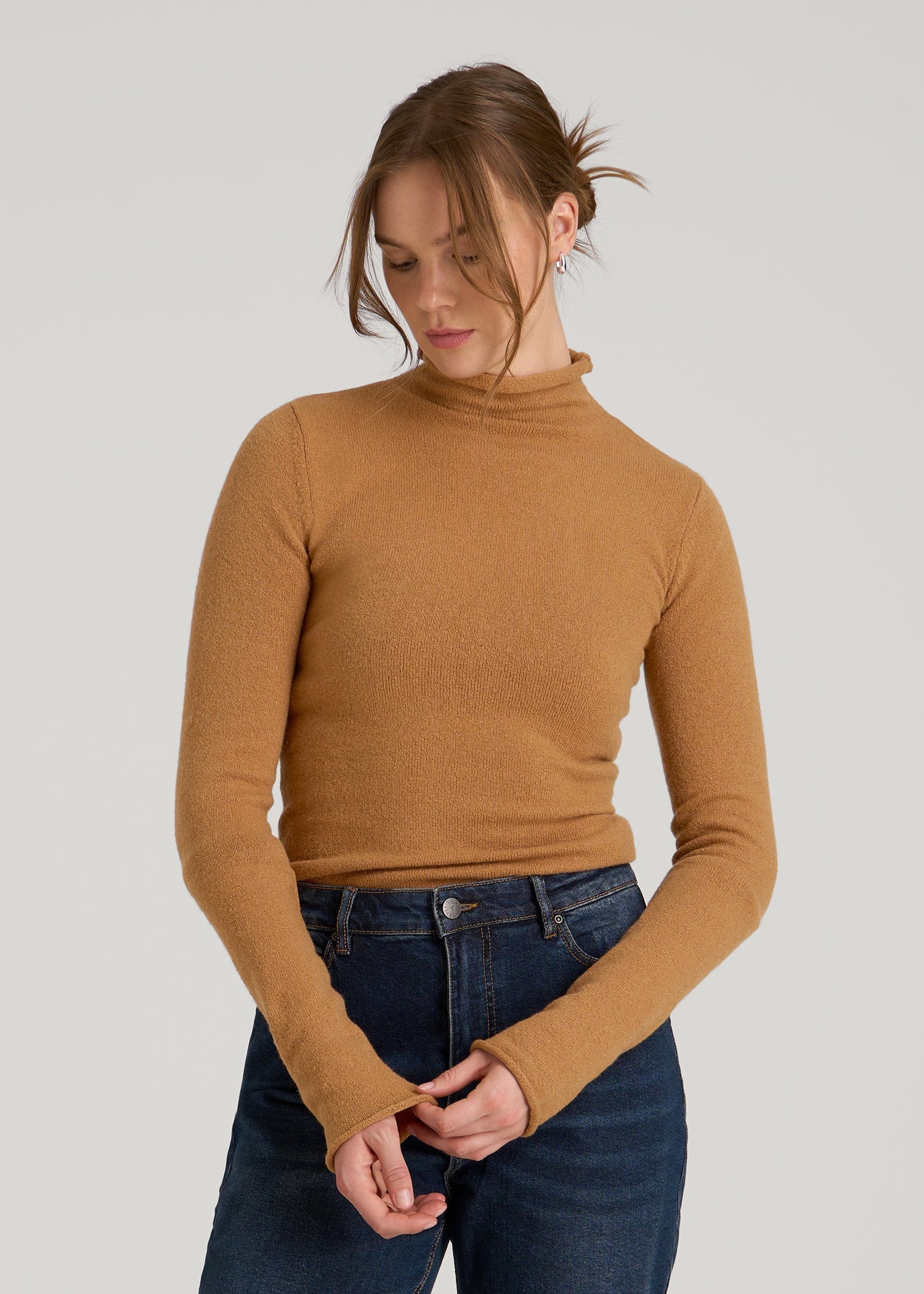 Rolled Mock Neck Sweater for Tall Women | American Tall
