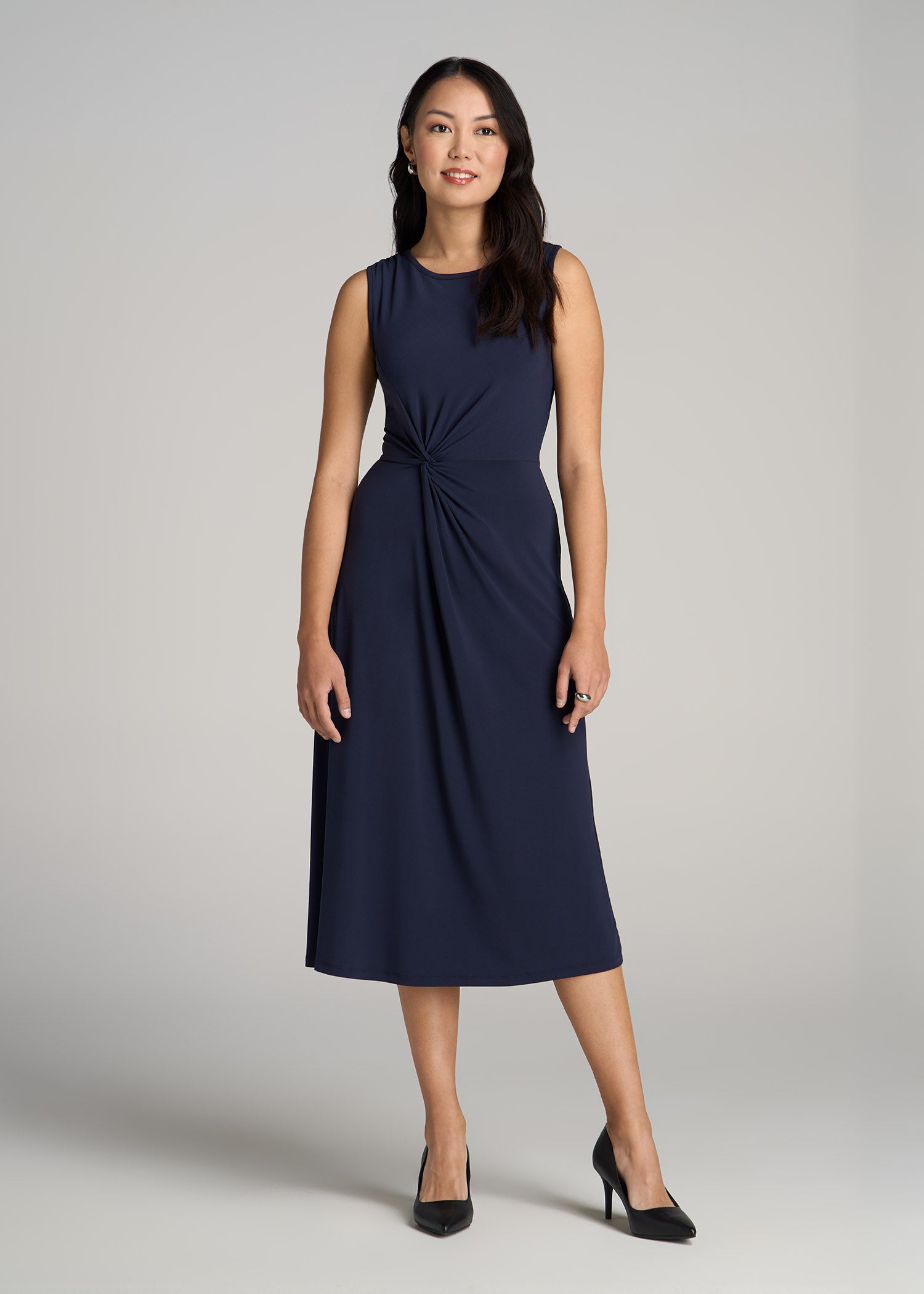 Sleeveless Knot Front Dress for Tall Women American Tall