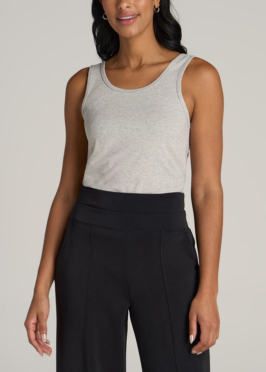 Slim Fit Jersey Tank Top for Tall Women in Grey Mix