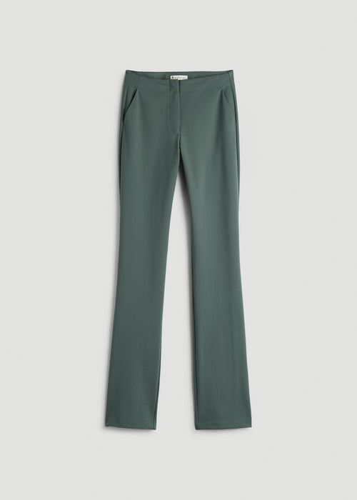 Slim Straight Leg Dress Pants for Tall Women in Balsam Green