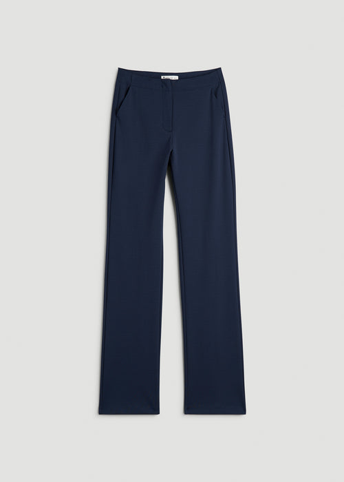 Slim Straight Leg Dress Pants for Tall Women in Navy