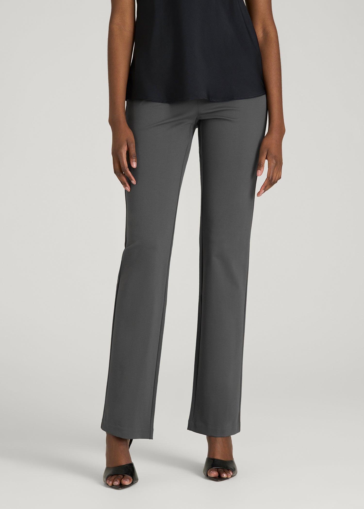 Freedom Flex Slim Straight Leg Dress Pants for Tall Women in Slate