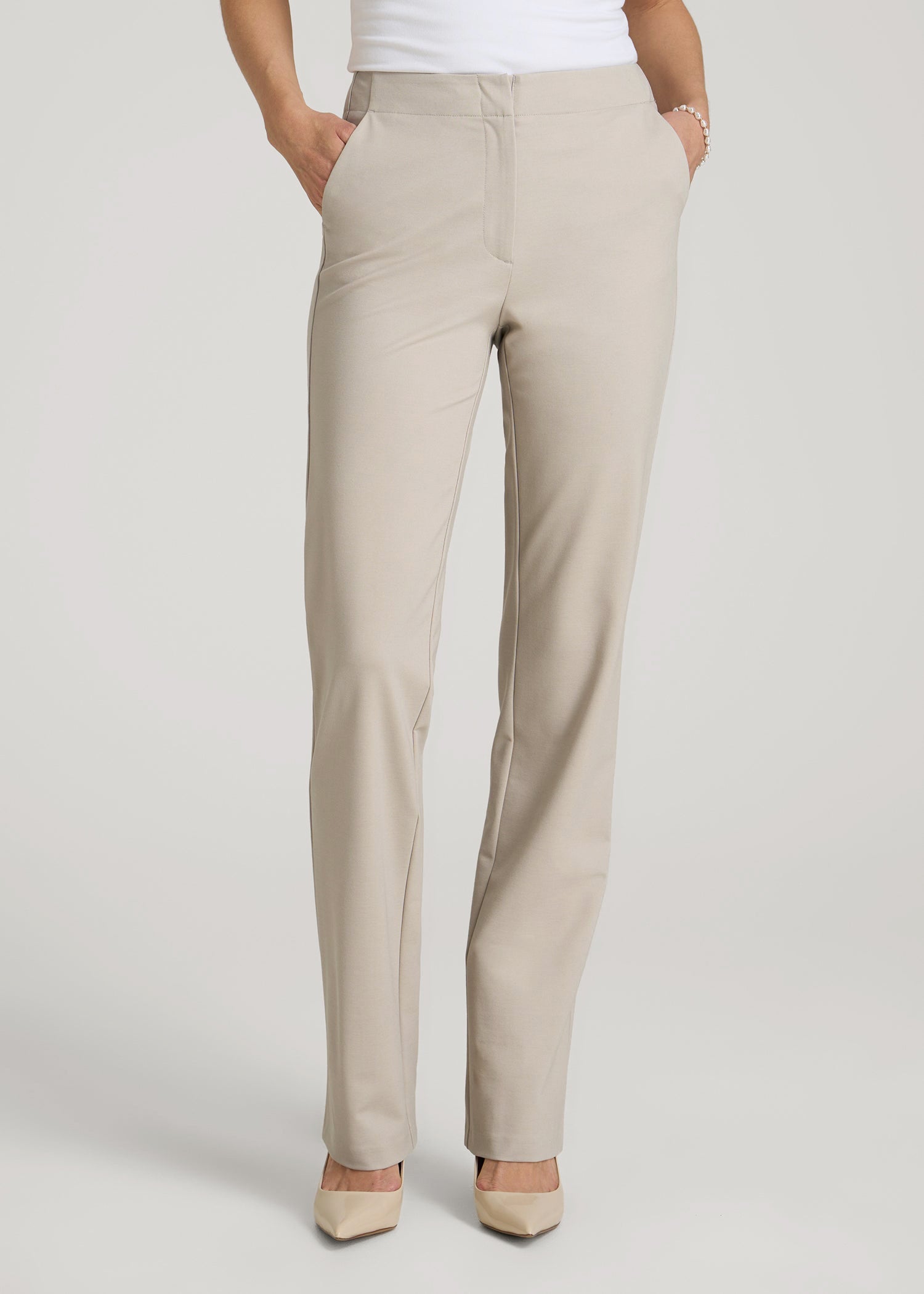 ladies khaki dress pants Women's Tall Straight Leg Dress Pants
