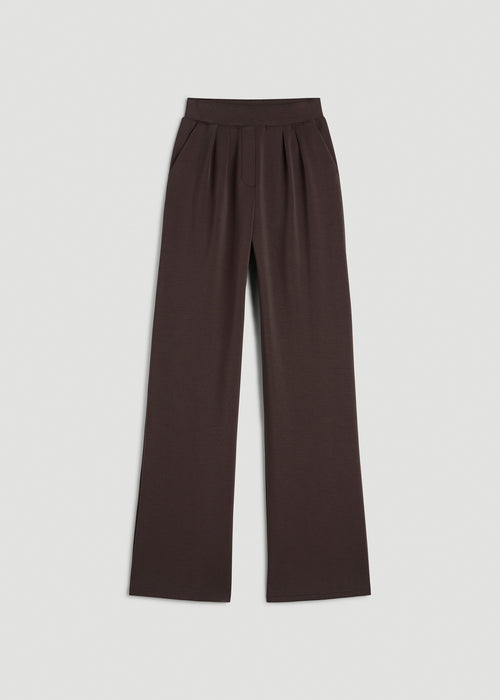 Soft Motion Pleated Wide Leg Pant for Tall Women in Espresso