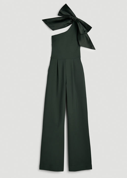 Flex Ponte One Shoulder Evening Jumpsuit for Tall Women in Boreal Forest
