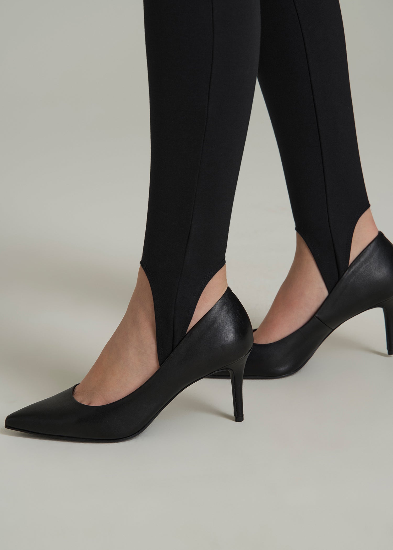 Soft Flex Ponte Stirrup Pants for Tall Women in Black