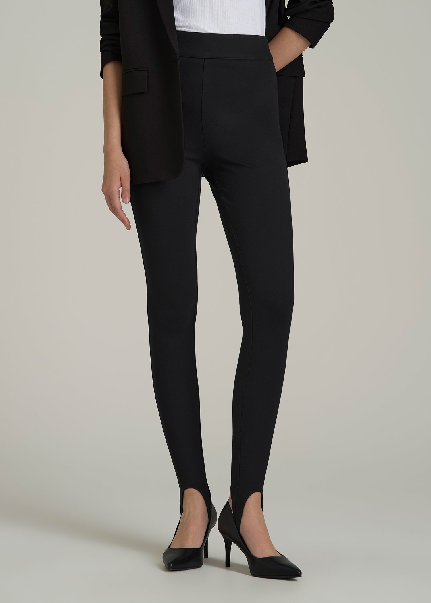 Soft Flex Ponte Stirrup Pants for Tall Women in Black S / Tall / Black Soft Flex Ponte Stirrup Pants for Tall Women in Black S / Tall / Black