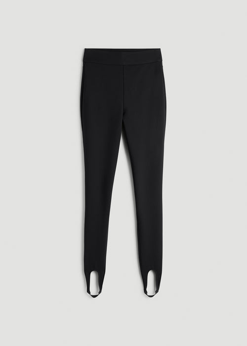 Soft Flex Ponte Stirrup Pants for Tall Women in Black