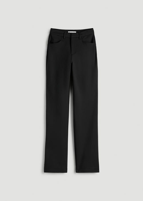 Soft Flex Ponte Straight Leg Pants for Tall Women in Black