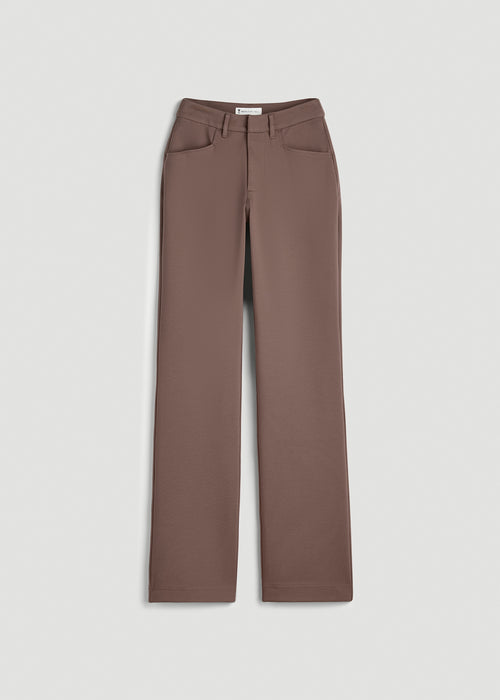 Flex Ponte Straight Leg Pant for Tall Women in Coffee Quartz