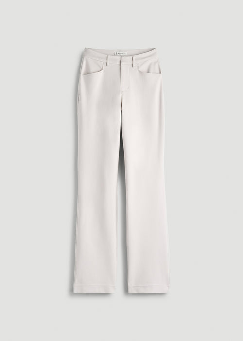 Soft Flex Ponte Straight Leg Pants for Tall Women in White Sand