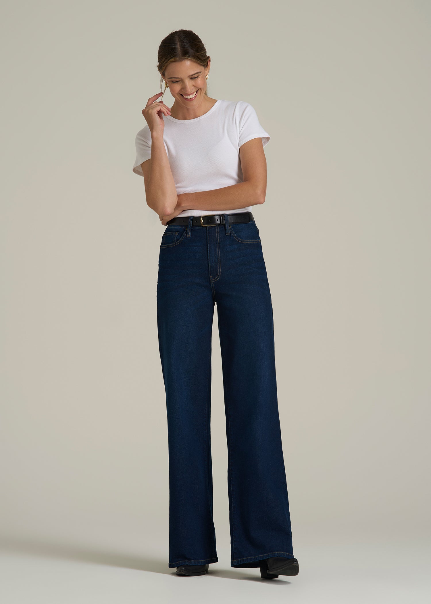 Stevie Wide Leg Jeans for Tall Women in Indigo Dusk
