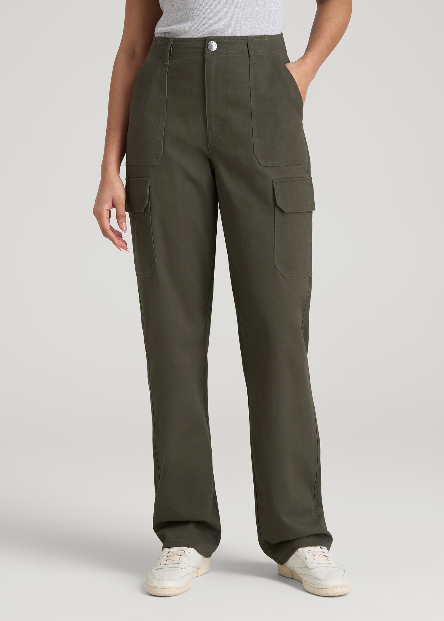 Straight Leg Cargo Chino Pants for Tall Women | American Tall