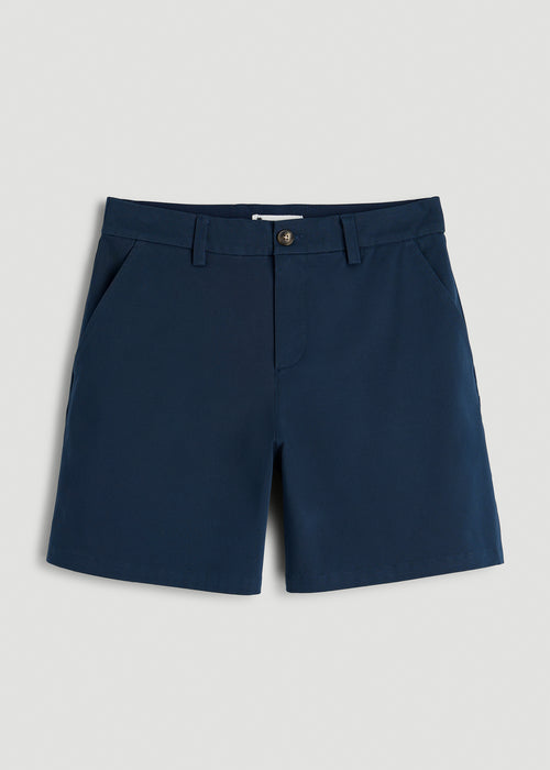 Stretch Commuter Chino Shorts for Tall Women in Navy Blue