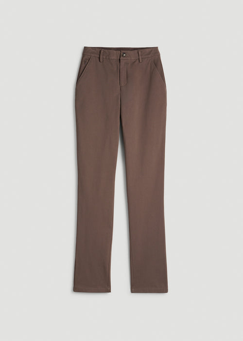 Stretch Commuter Tapered Chino Pants for Tall Women in Coffee Quartz