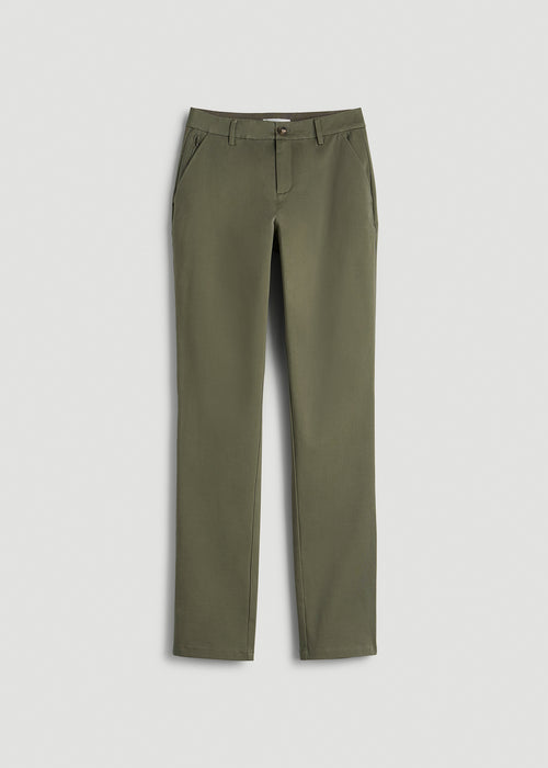 Stretch Commuter Tapered Fit Chino Pants for Tall Women in Olive