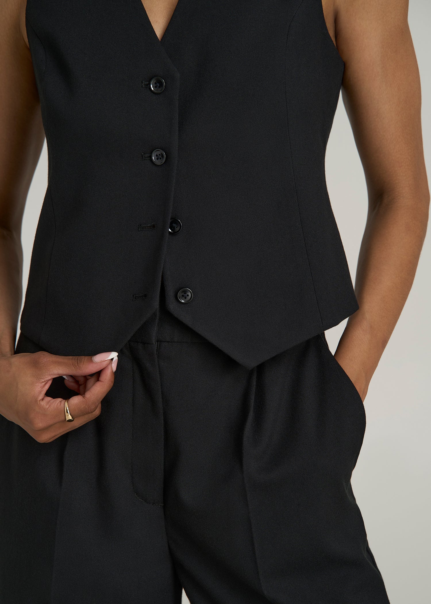 Tailored Vest for Tall Women in Black