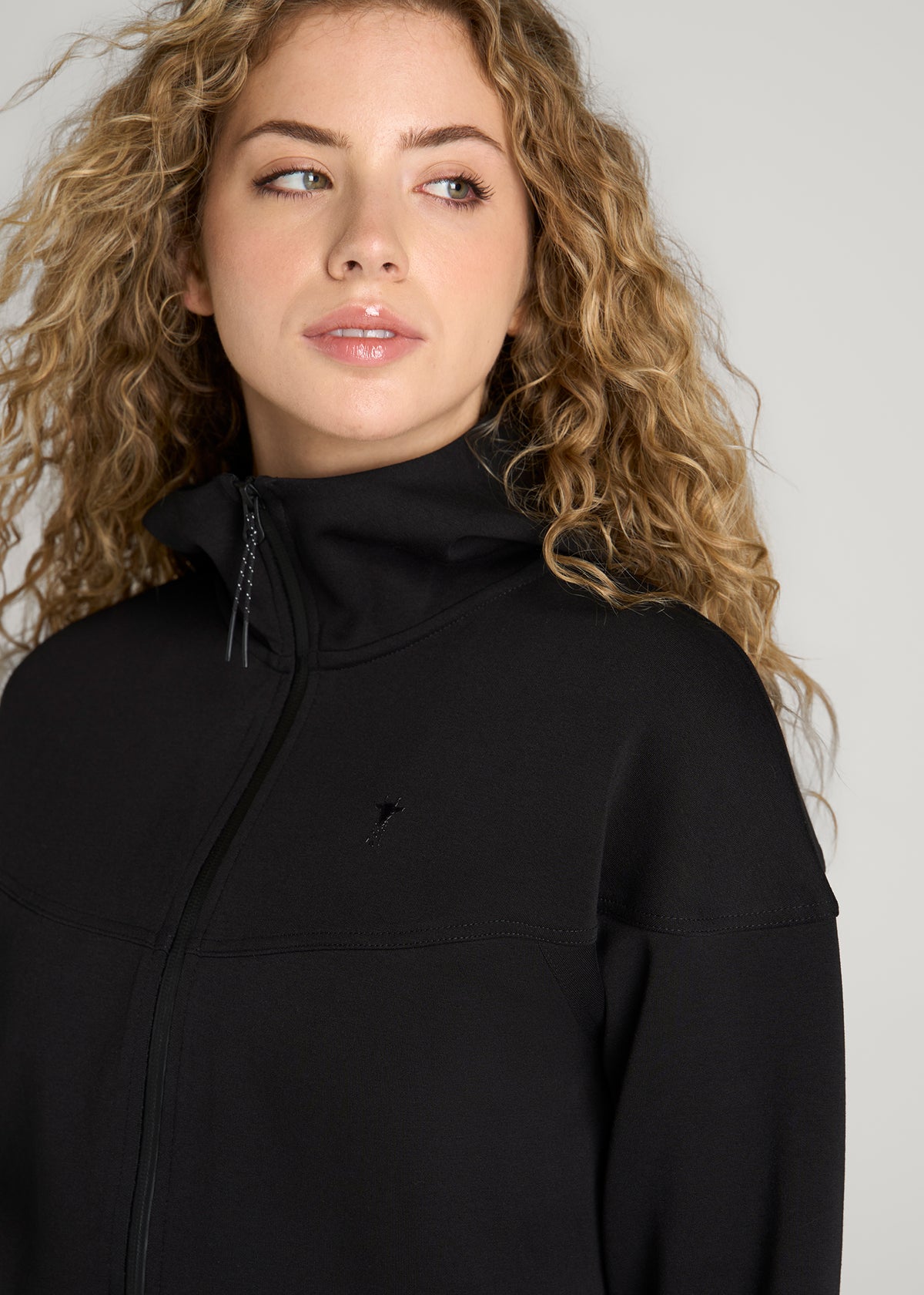 Tech Motion Zip Hoodie for Tall Women in Black