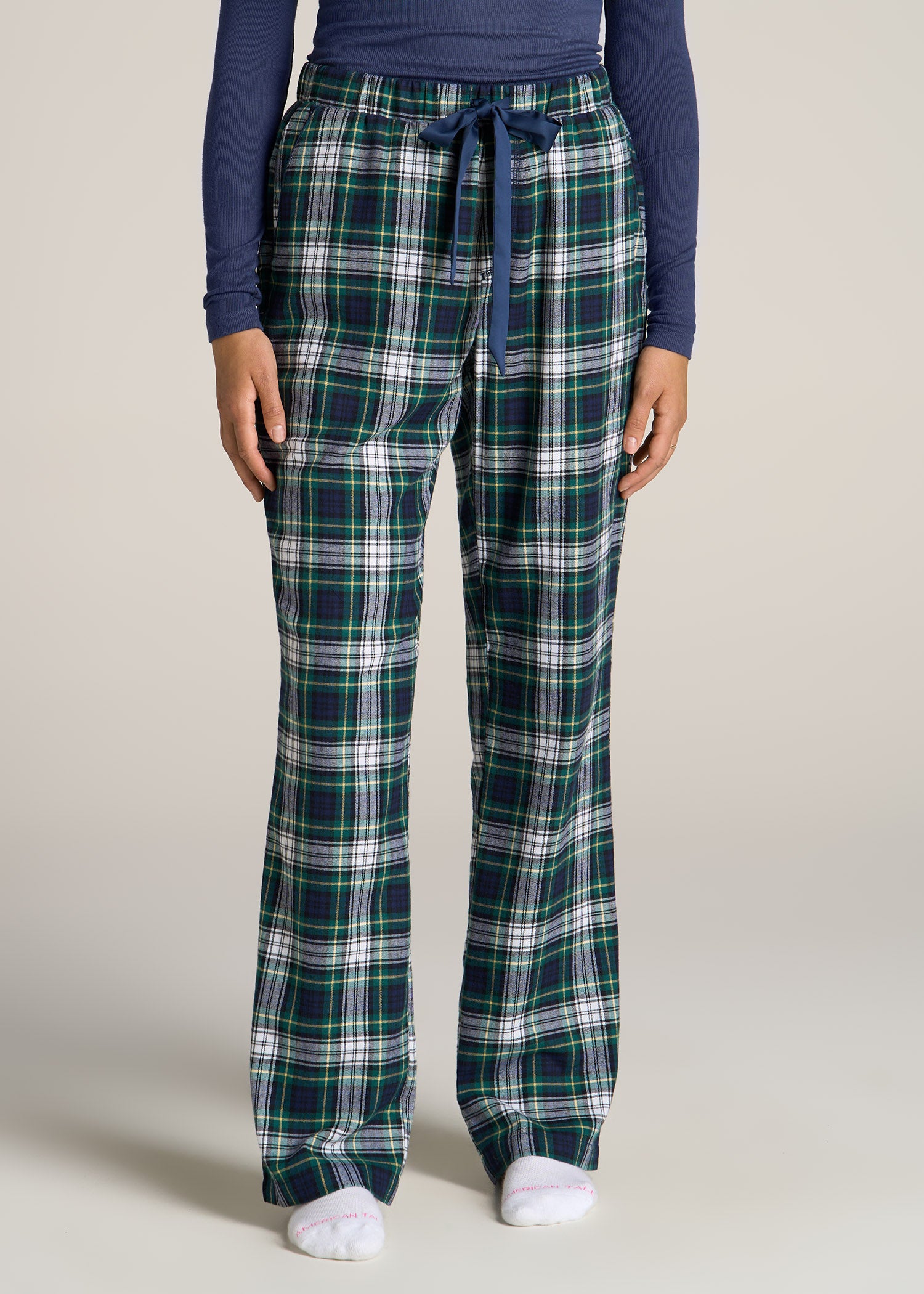 Womens Flannel Pajama Pants Plaid Lounge Cotton Blend Pajama