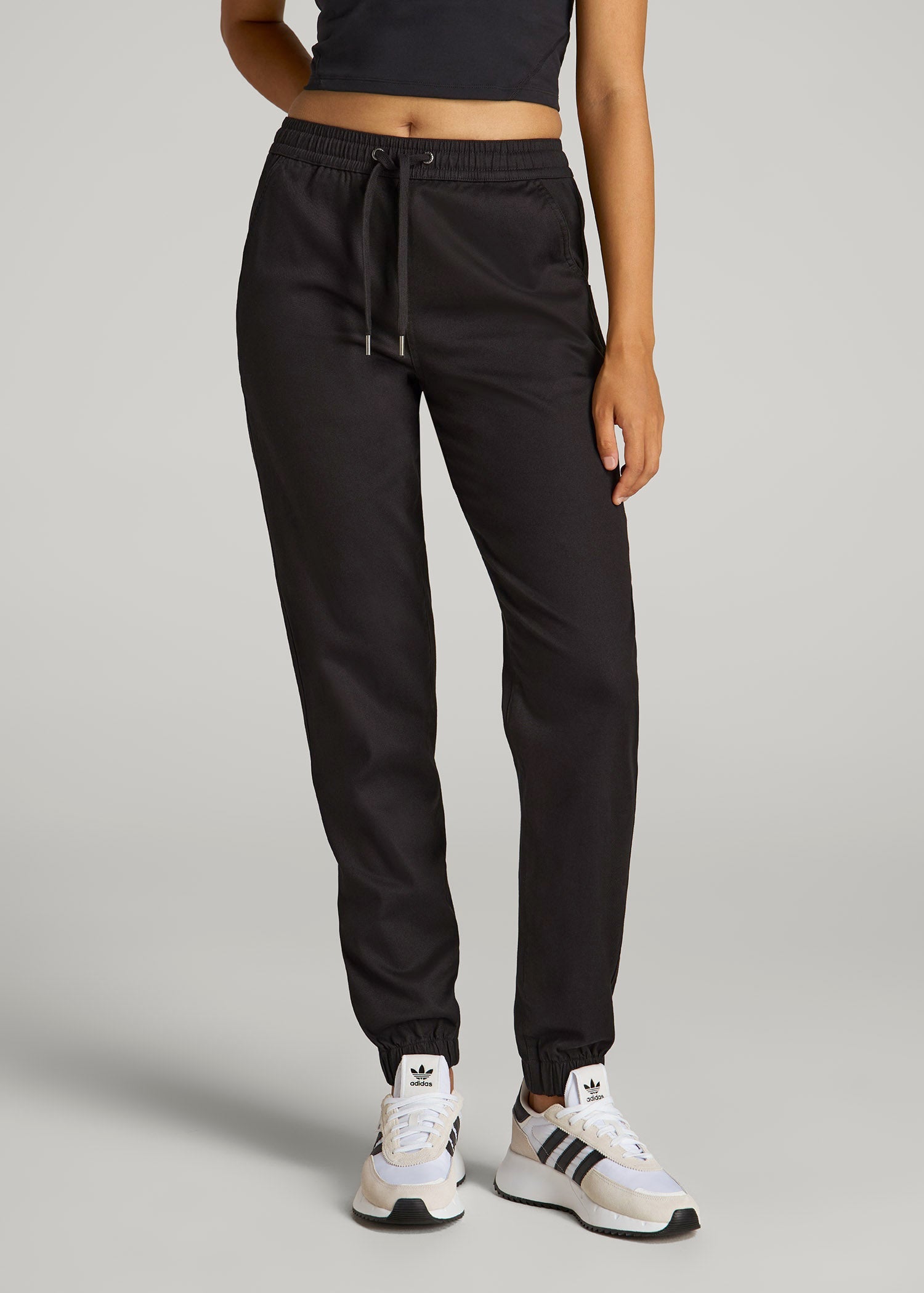 Twill Jogger Pants for Tall Women in Black S / Tall / Black