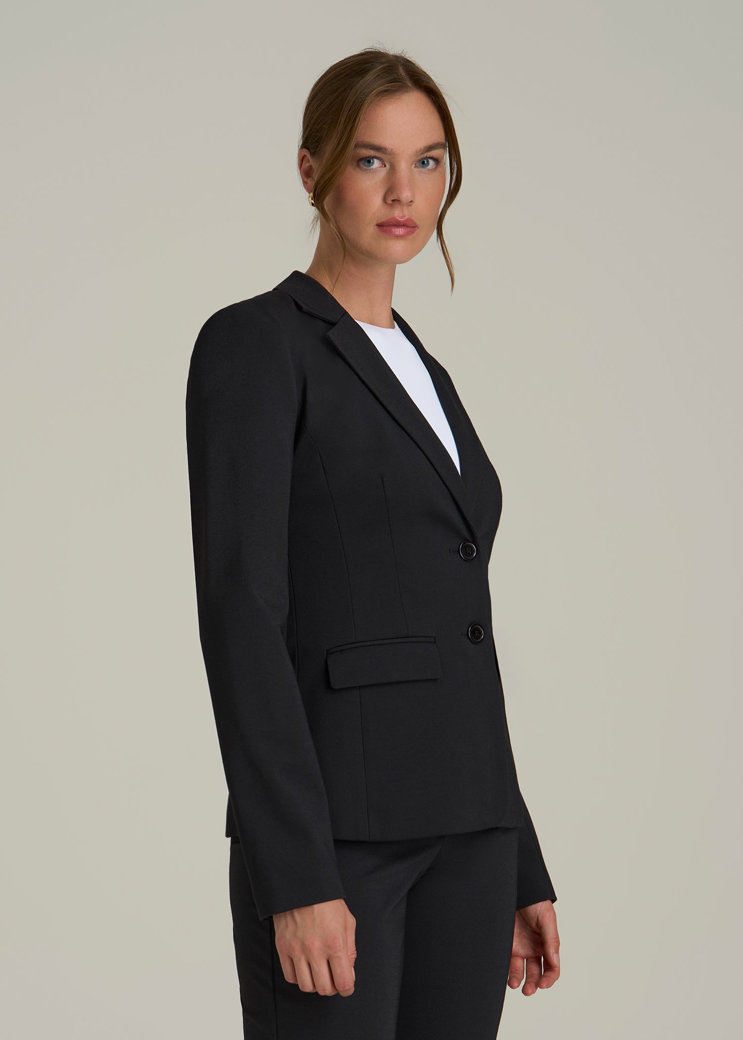 SLIM-FIT Two Button Blazer for Tall Women in Black