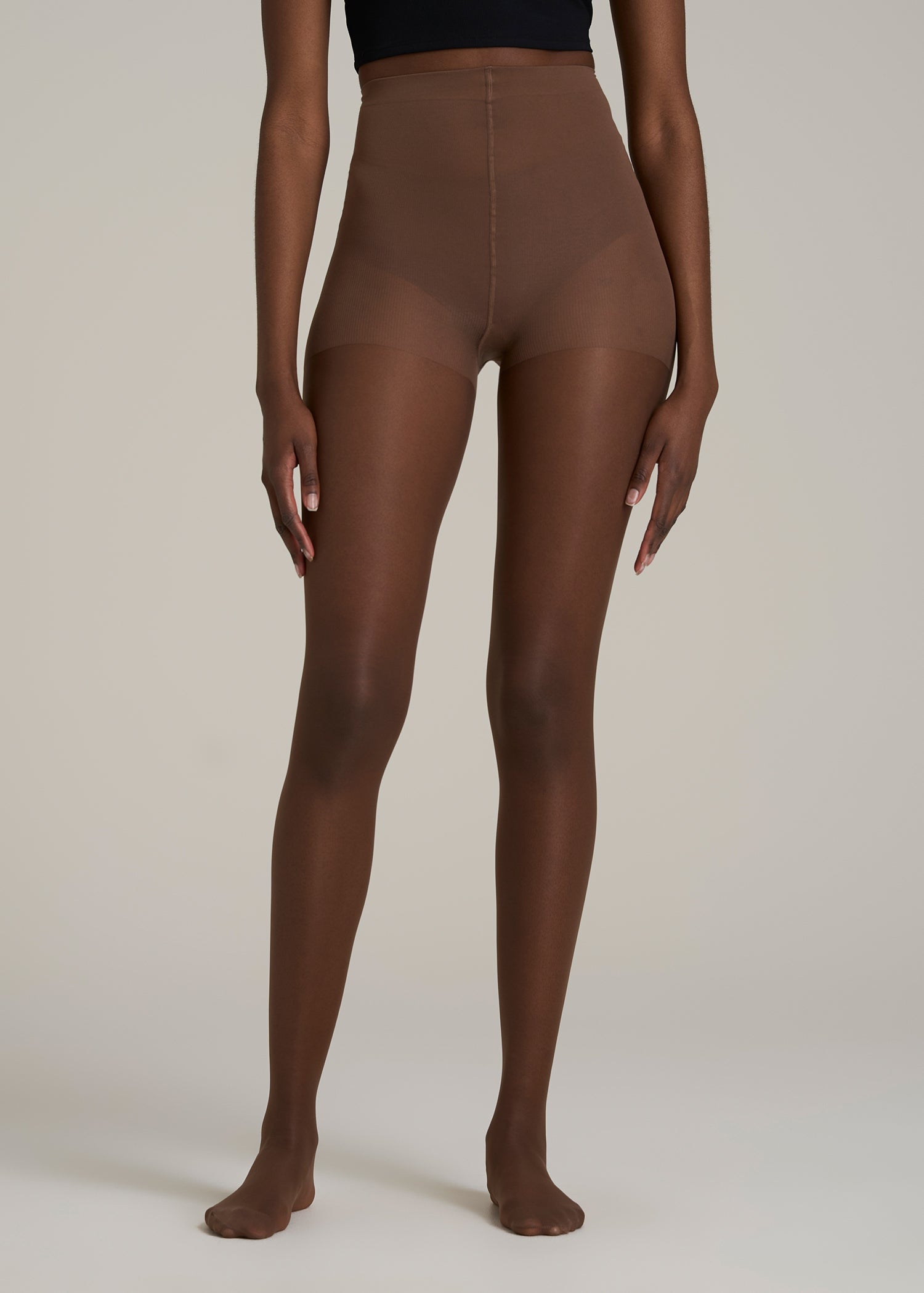 Ultra Sheer Pantyhose for Tall Women in Soft Cocoa