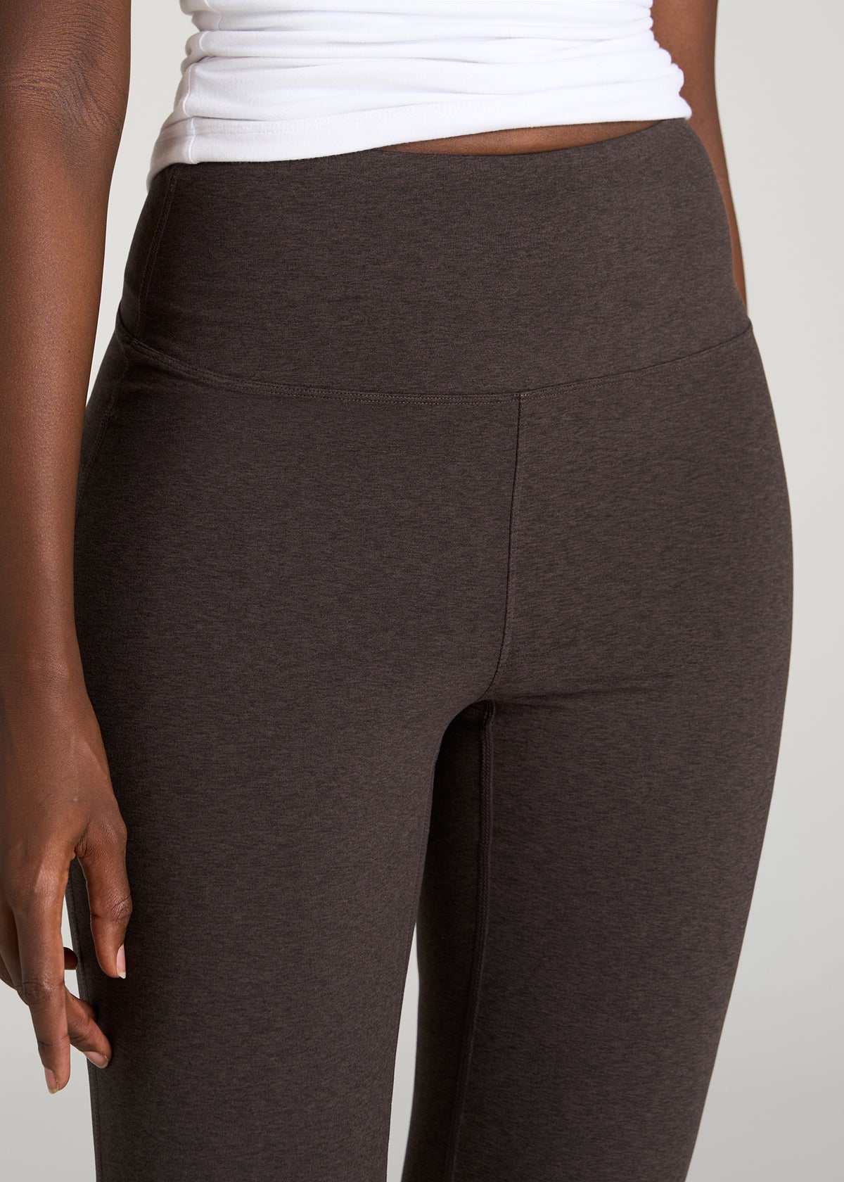 Ultra Soft High Rise Flare Yoga Pants for Tall Women in Espresso Mix