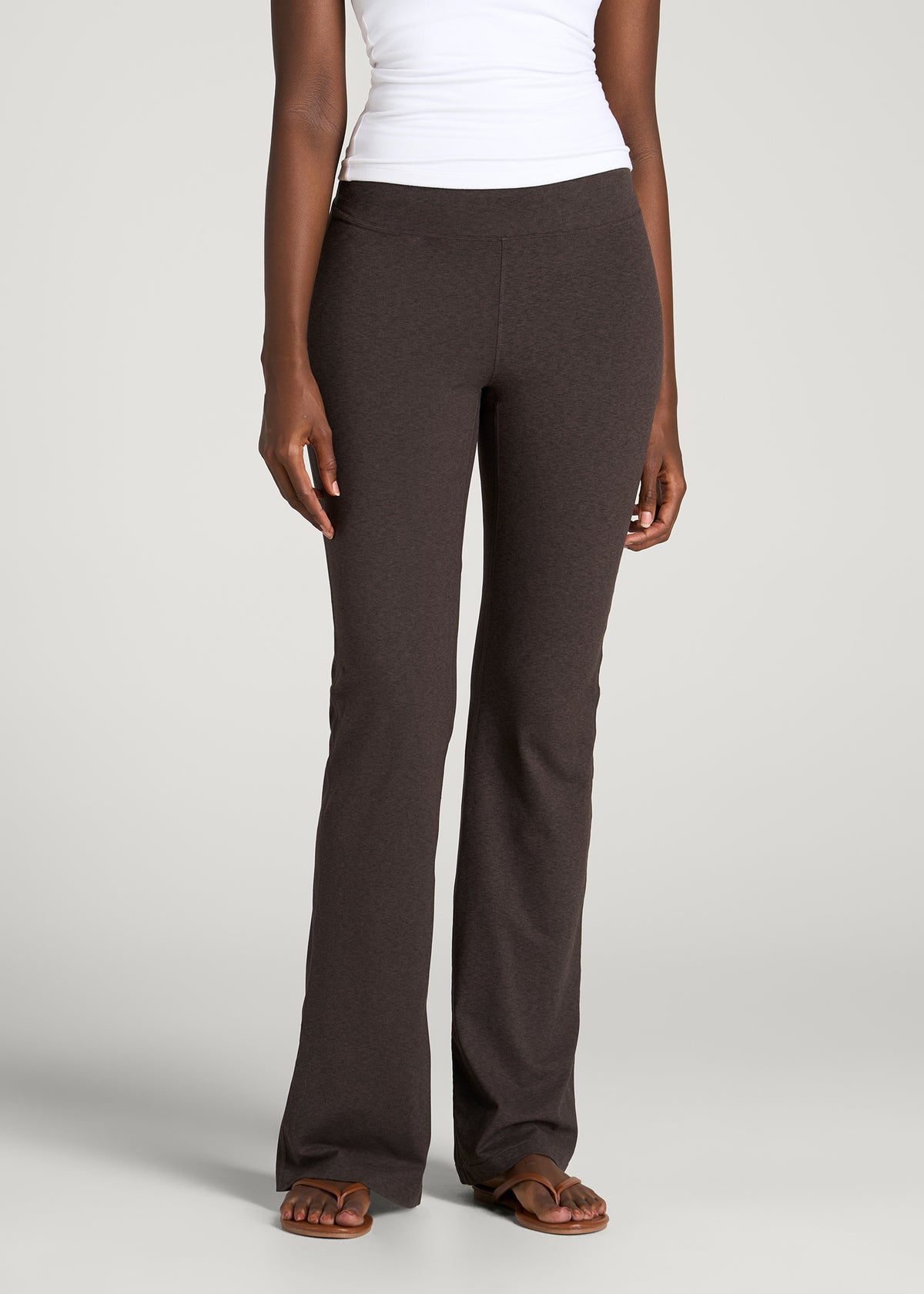 Ultra Soft High Rise Flare Yoga Pants for Tall Women in Espresso Mix