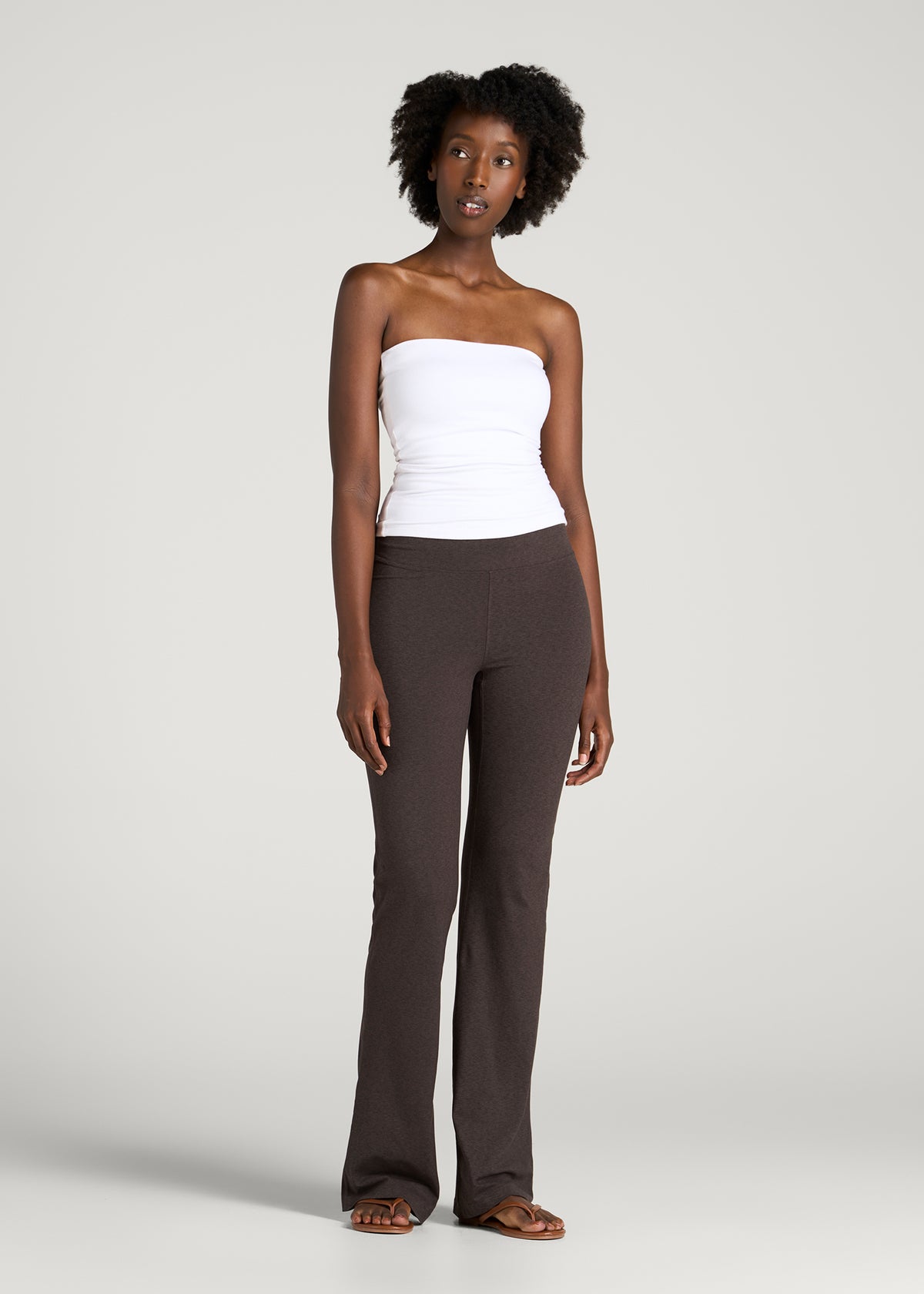 Ultra Soft High Rise Flare Yoga Pants for Tall Women in Espresso Mix