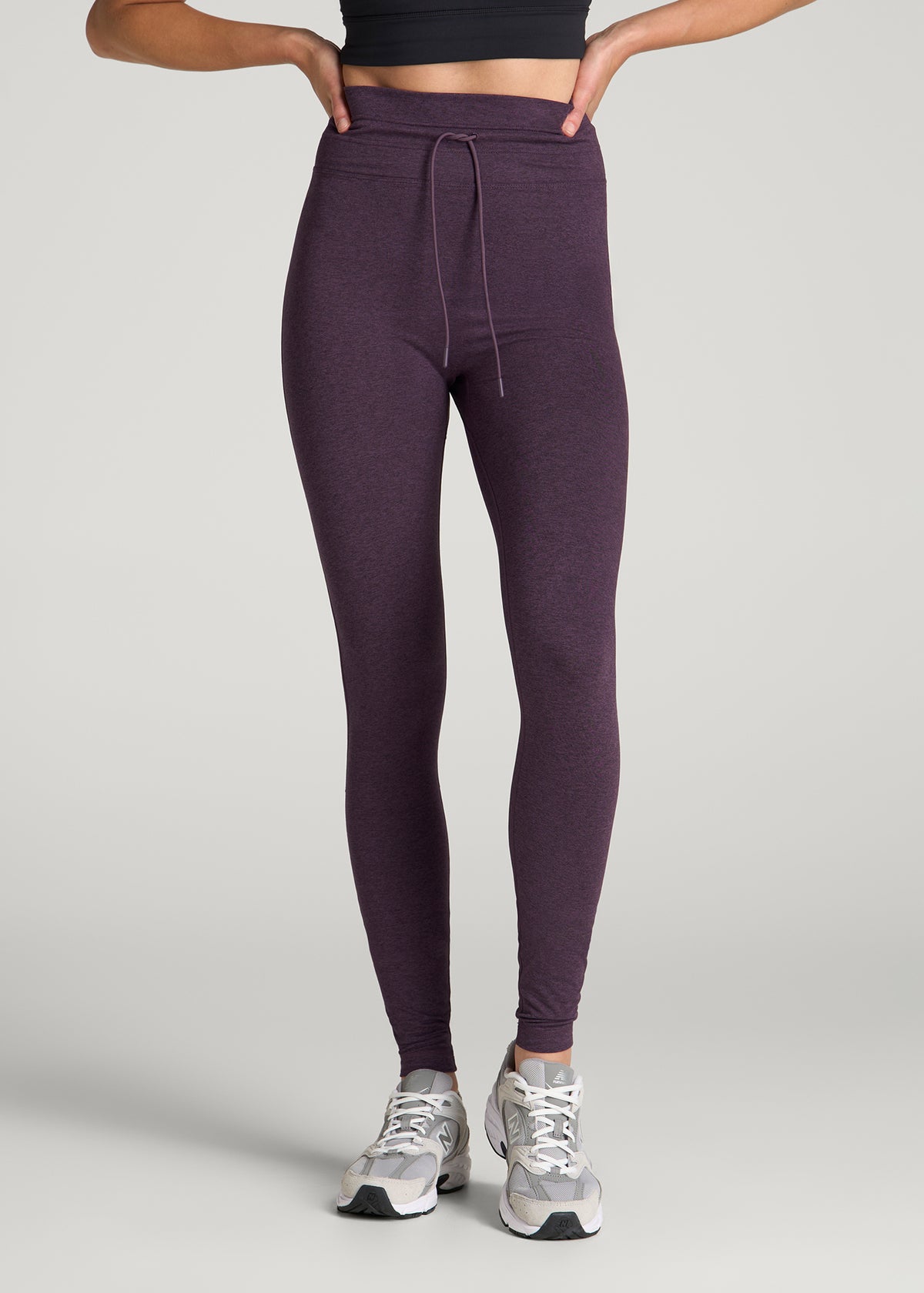 Ultra Soft Yoga Leggings for Tall Women in Aubergine Mix