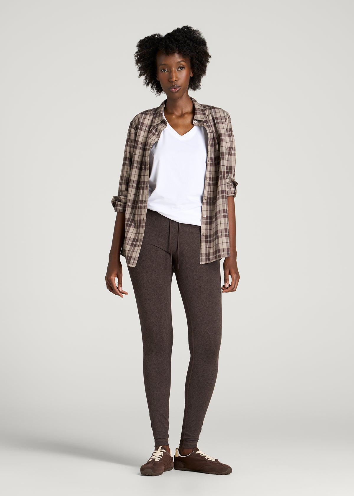 Ultra Soft Yoga Leggings for Tall Women in Espresso Mix