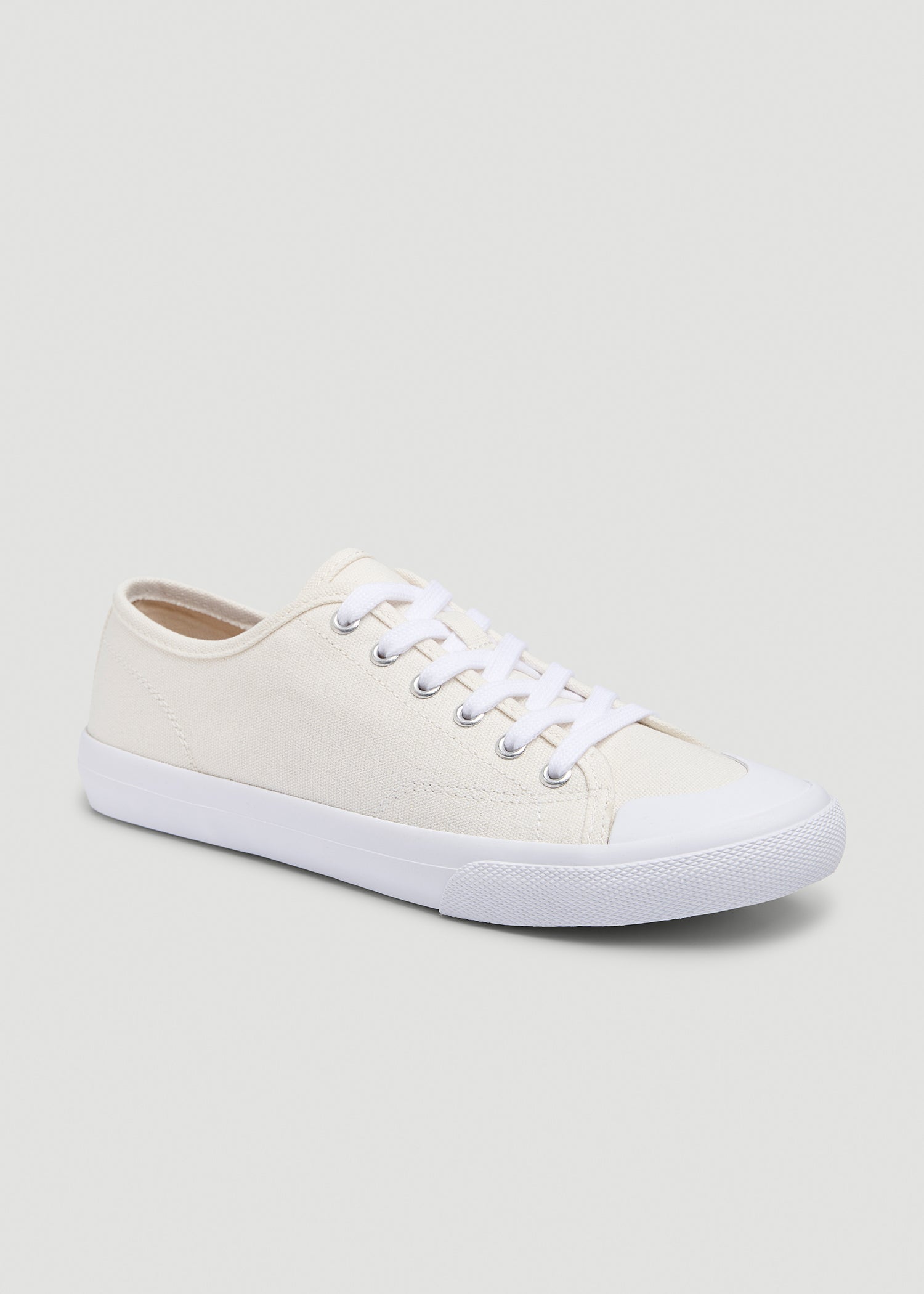 Vulcanized Canvas Sneaker for Tall Women in Marshmallow