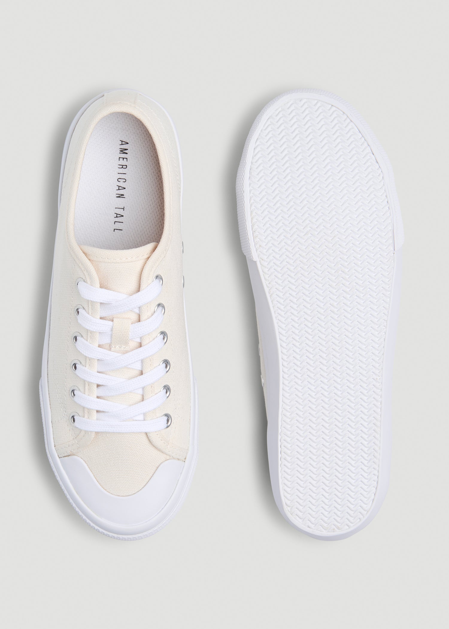Vulcanized Canvas Sneaker for Tall Women in Marshmallow