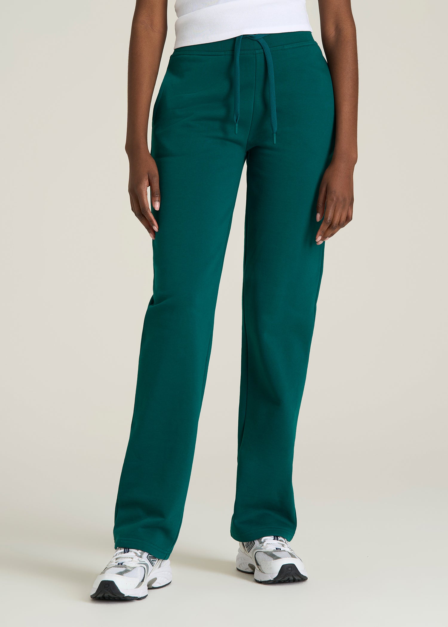 Wearever Fleece Open-Bottom Sweatpants for Tall Women in Deep Teal