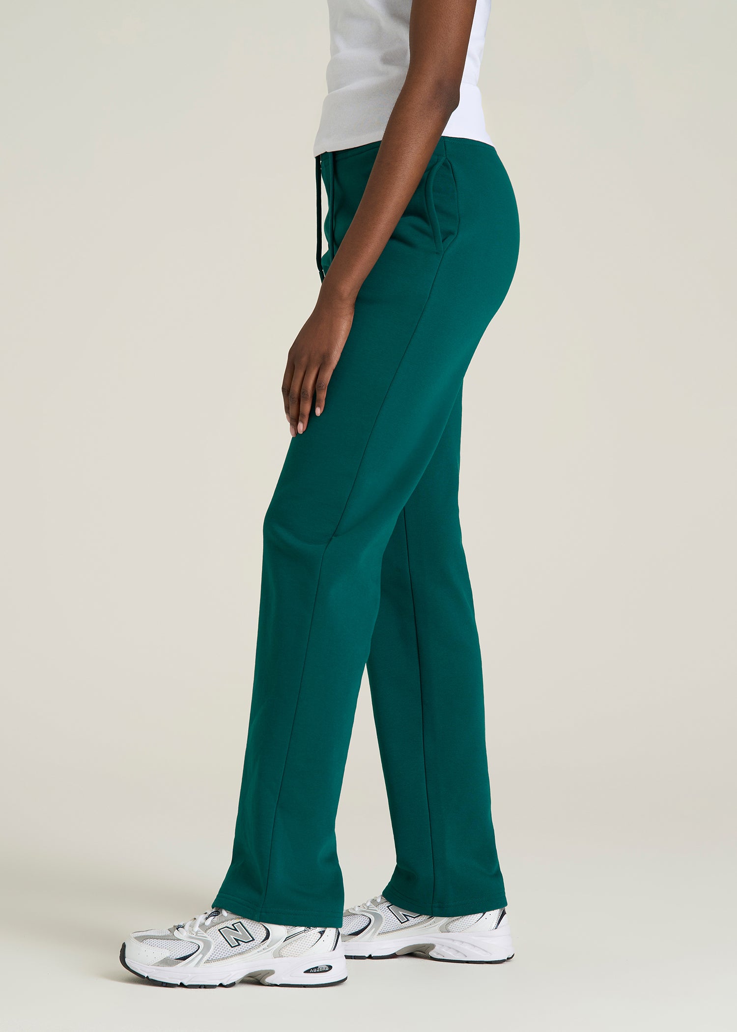 Wearever Fleece Open-Bottom Sweatpants for Tall Women in Deep Teal