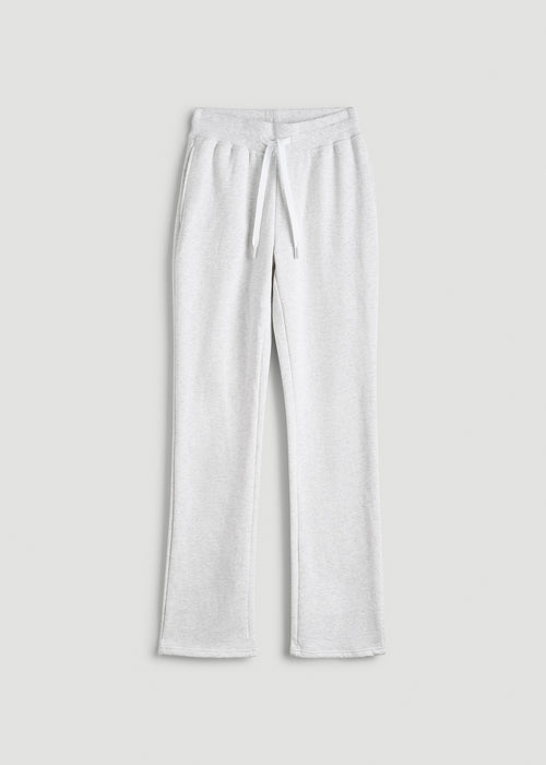 Wearever Fleece Open-Bottom Sweatpants for Tall Women in Heather Cloud White